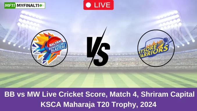 BB vs MW Live Cricket Score, Match 4, Shriram Capital KSCA Maharaja T20 Trophy, 2024