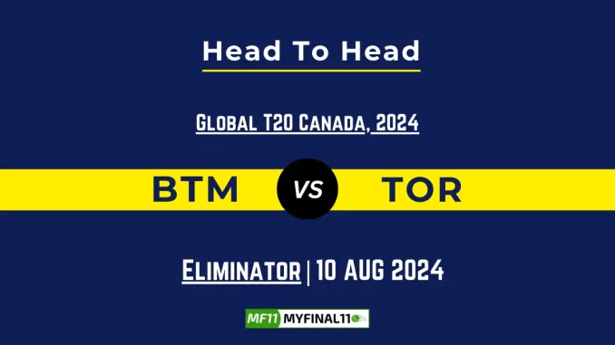 BTM vs TOR Player Battle, Head to Head Team Stats, Player Record