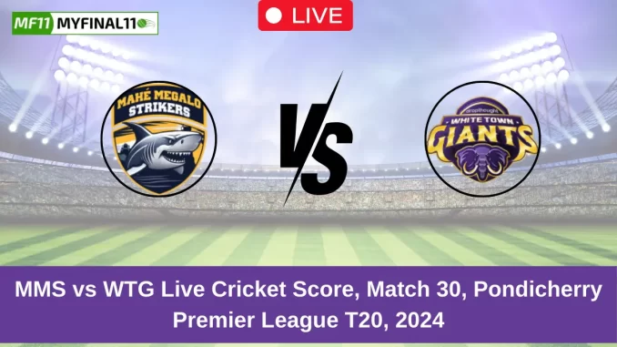 MMS vs WTG Live Cricket Score, Match 30, Pondicherry Premier League T20, 2024