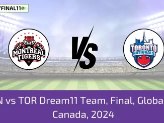 MON vs TOR Dream11 Team, Final, Global T20 Canada, 2024