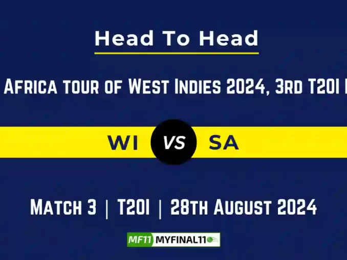 WI vs SA Player Battle, Head to Head Team Stats, Team Record - South Africa tour of West Indies 2024