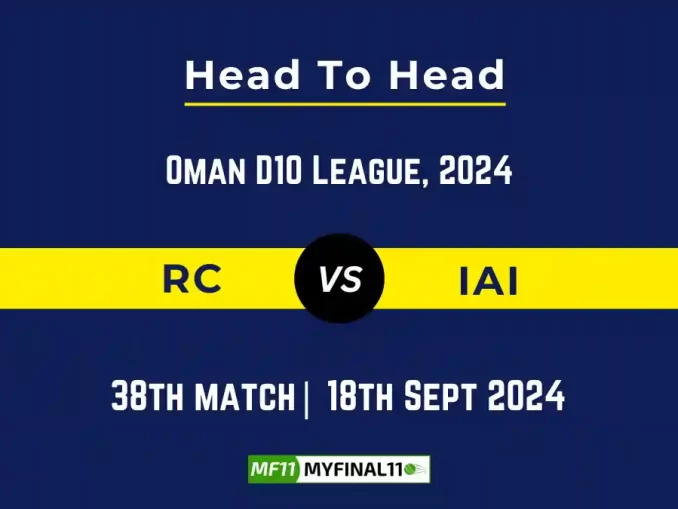 RC vs IAI Player Battle, Head to Head Team Stats, Player Record: Oman D10 League- Match 38