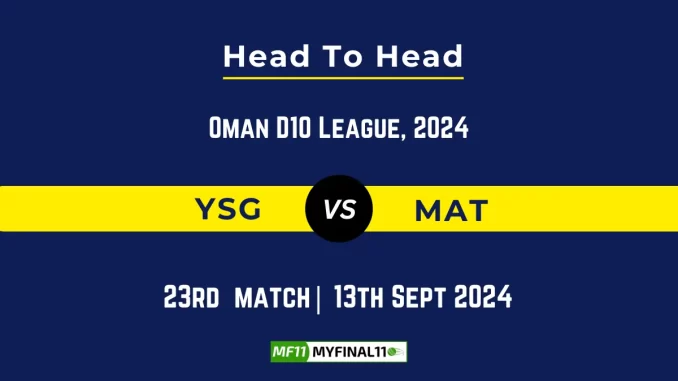 YSG vs MAT Player Battle, Head to Head Team Stats, Player Record: Oman D10 League- Match 23
