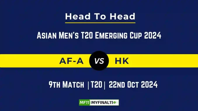 AF-A vs HK Player Battle, Head to Head Team Stats, Team Record - Asian Men's T20 Emerging Cup 2024