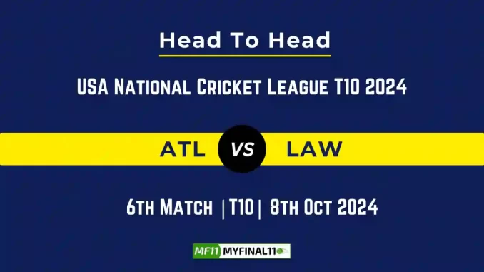 ATL vs LAW Player Battle, Head to Head Team Stats, Team Record - USA National Cricket League T10 2024