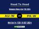 AU-W vs PK-W Player Battle, Head to Head Team Stats, Team Record - Dream11 ECC T10 2024