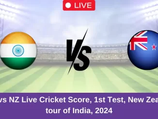 IND vs NZ Live Cricket Score, 1st Test, New Zealand tour of India, 2024