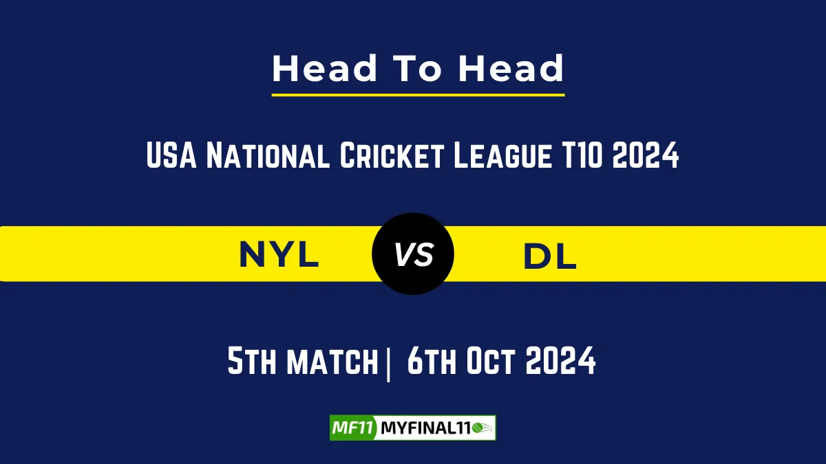 NYL vs DL Player Battle, Head to Head Team Stats, Player Record USA National Cricket League T10 2024
