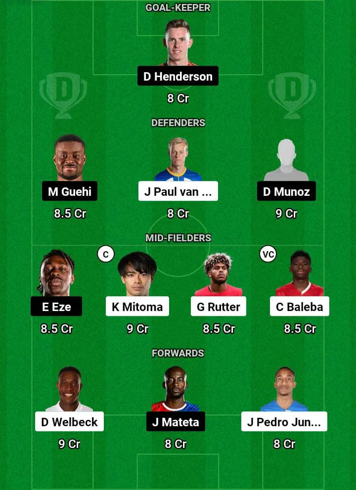 BHA vs CRY Dream11 Prediction Today Football Match -