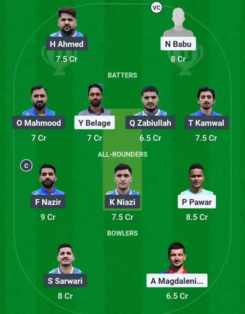 ZA vs ZNCC Dream11 Prediction Today: Group D Pitch Report, Playing11 and Stats | European T10 Cricket League 2025