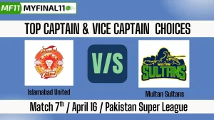 ISL vs MUL Top 3 Captain and Vice-Captain Pick for 7th Match - PSL 2025