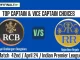 RCB vs RR Top 3 Captain