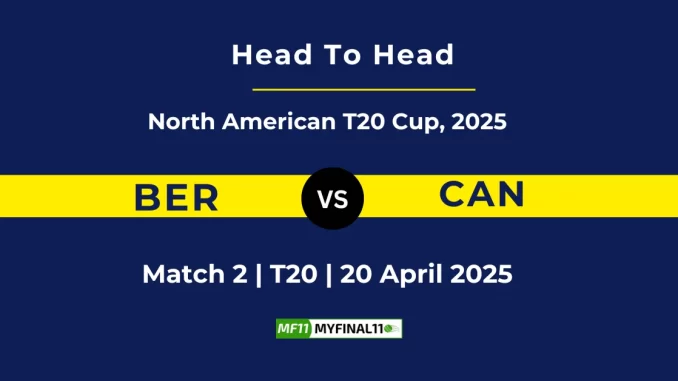 BER vs CAN Player Battle, Head to Head North American T20 Cup, 2025