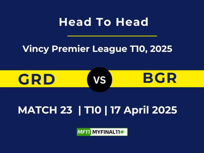 GRD vs BGR Player Battle, Head to Head Vincy Premier League T10, 2025