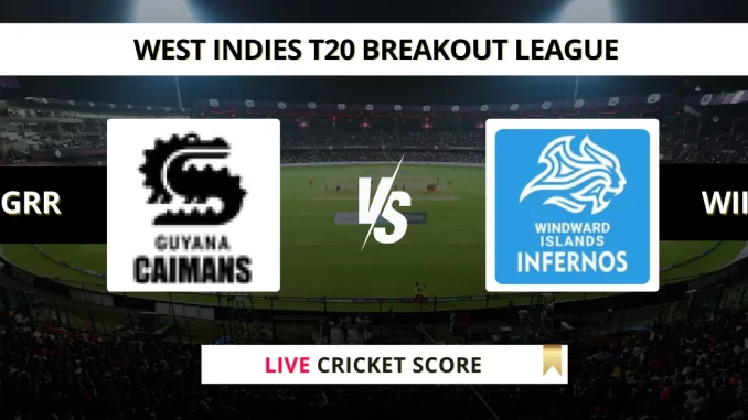 GRR vs WII Live Cricket Score West Indies T20 Breakout League