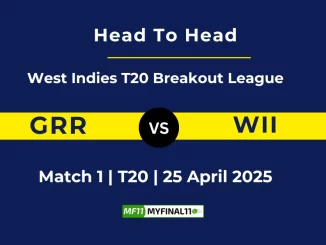 GRR vs WII Player Battle, Head to Head West Indies T20 Breakout League