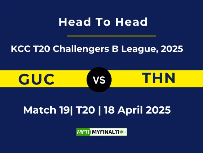 GUC vs THN Player Battle, Head to Head KCC T20 Challengers B League, 2025