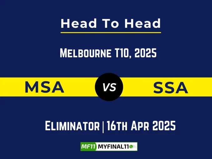 MSA vs SSA Player Battle & Head to Head Team Stats - Melbourne T10 2025