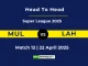 MUL vs LAH Player Battle, Head to Head Super League 2025