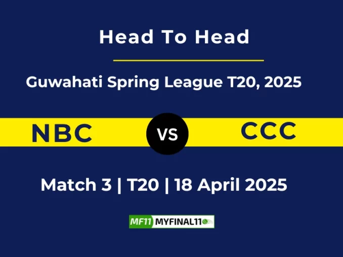 NBC vs CCC Player Battle, Head to Head Guwahati Spring League T20, 2025