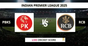 PBKS vs RCB Live Cricket Score Indian Premier League 2025