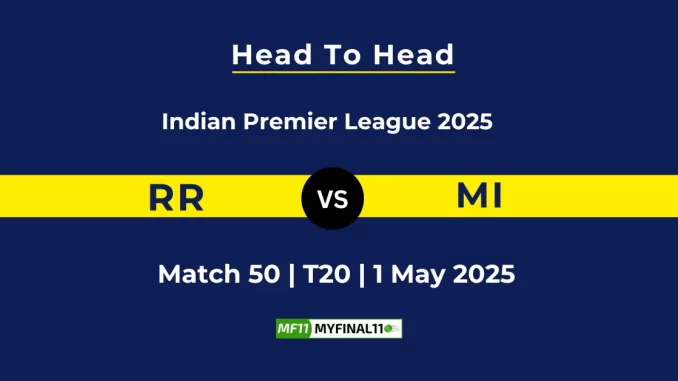 RR vs MI Player Battle & Head to Head Team Stats - Indian Premier League 2025