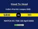 SRH vs MI Player Battle & Head to Head Team Stats - Indian Premier League 2025