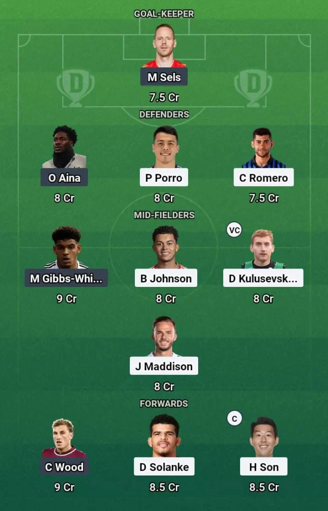 TOT vs NOT Dream11 Prediction Today Football Match