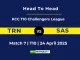TRN vs SAS Player Battle, Head to Head KCC T10 Challengers League 2025