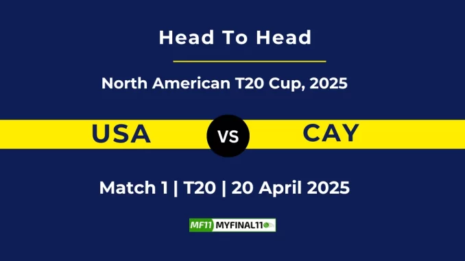 USA vs CAY Player Battle, Head to Head North American T20 Cup, 2025