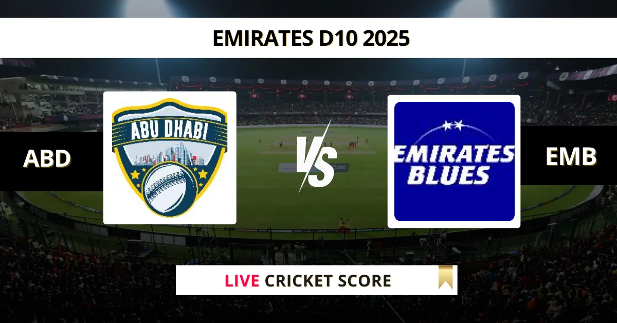 ABD vs EMB Live Score: Scorecard, Ball by Ball Commentary - Match 30, ...