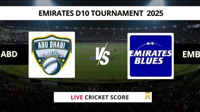 ABD vs EMB Live Cricket Score Emirates D10 Tournament 2025