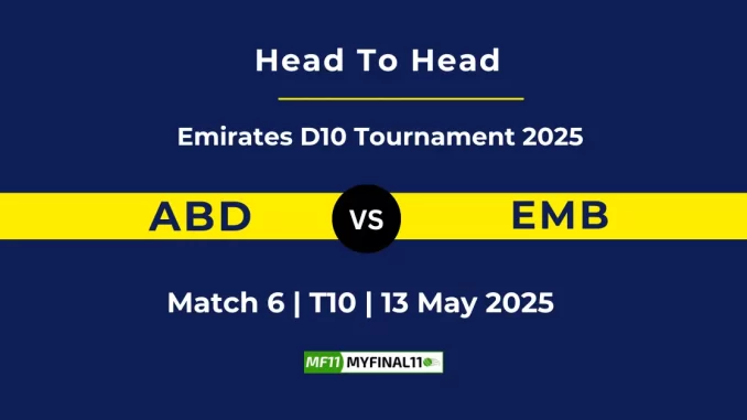 ABD vs EMB Player Battle, Head to Head Emirates D10 Tournament 2025