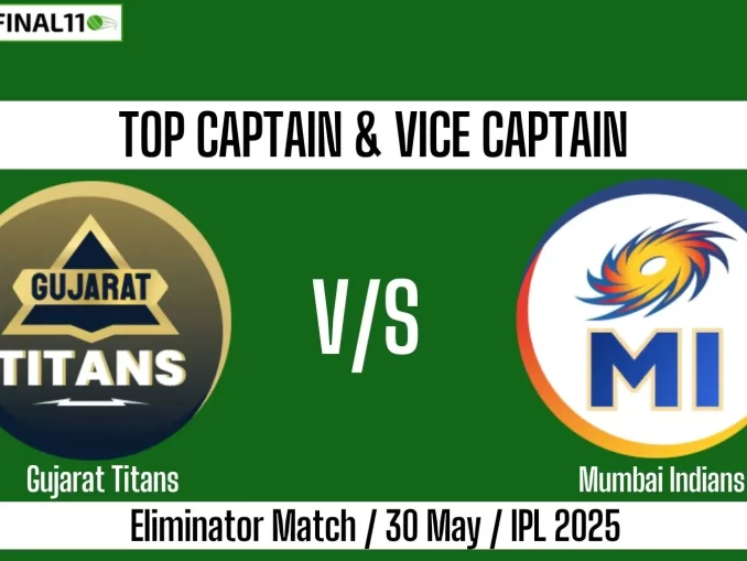 GT vs MI Top 3 Captain and Vice-Captain Pick Eliminator Match