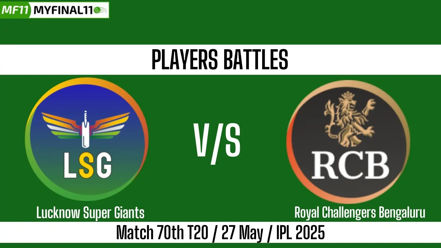 LSG vs RCB Match 70 IPL 2025: Key Player Battles to Watch Out For