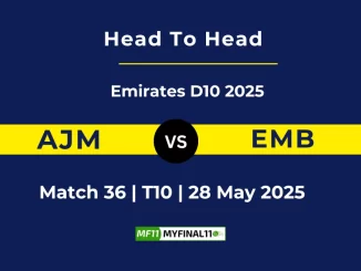 AJM vs EMB Player Battle, Head to Head Emirates D10 2025