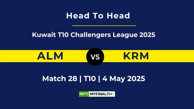 ALM vs KRM Player Battle, Head to Head Kuwait T10 Challengers League 2025