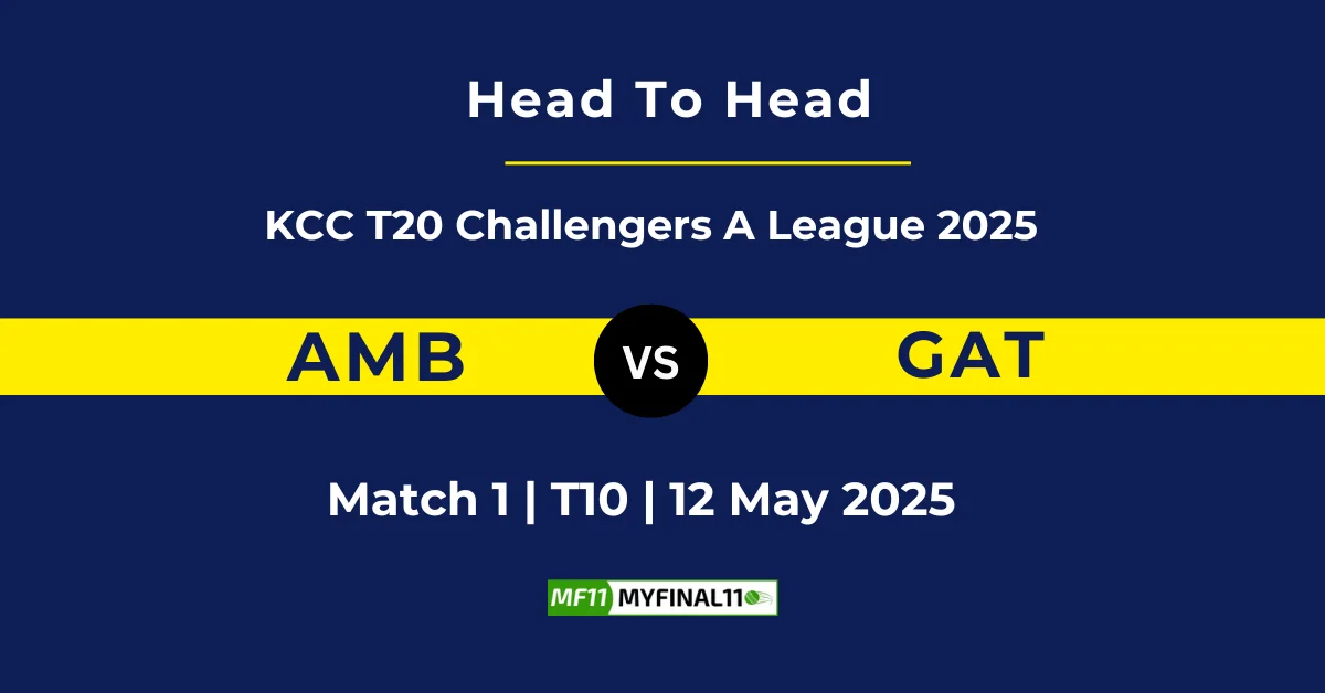AMB vs GAT Player Battle & Head to Head Team Stats - Kuwait T20 Ch...