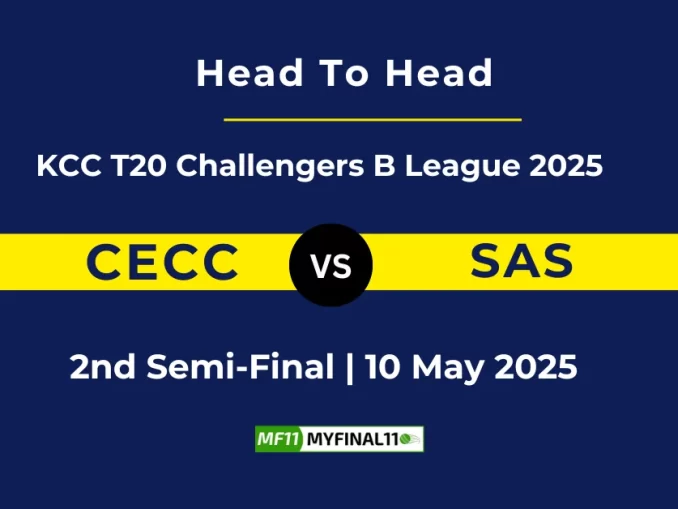 CECC vs SAS Player Battle, Head to Head KCC T20 Challengers B League 2025