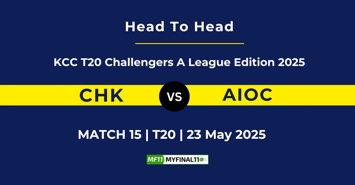 CHK vs AIOC Player Battle & Head to Head Team Stats - Kuwait T20 Chall...