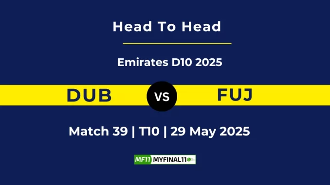 DUB vs FUJ Player Battle, Head to Head Emirates D10 2025