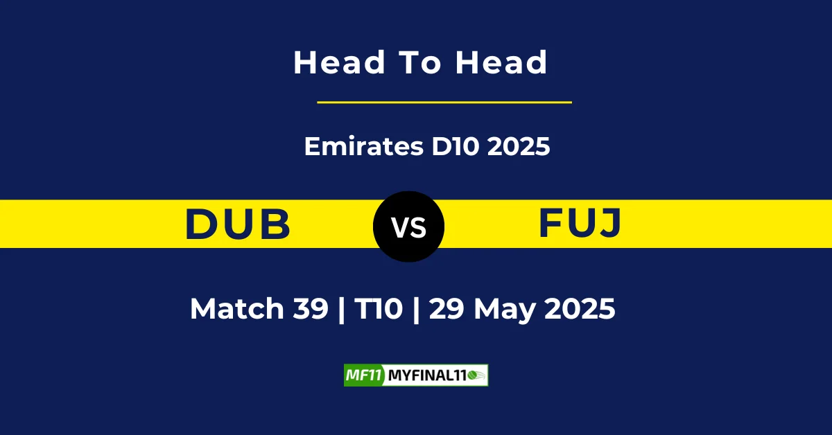 DUB vs FUJ Player Battle & Head to Head Team Stats - Emirates D10 2025