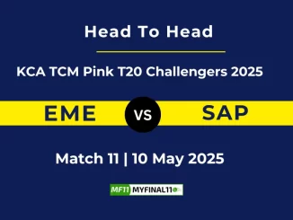 EME vs SAP Player Battle, Head to Head KCA TCM Pink T20 Challengers 2025
