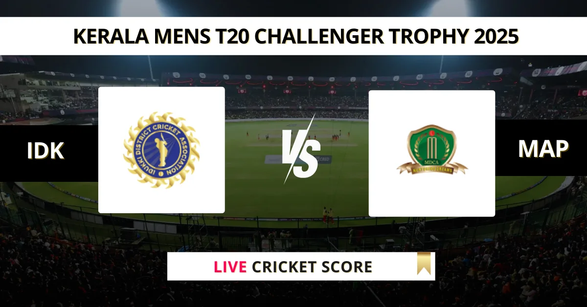 IDK vs MAP Live Score: Scorecard, Ball by Ball Commentary - Match 7, K...
