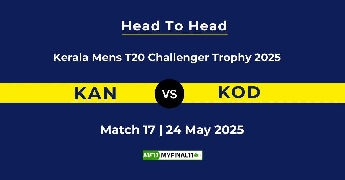 KAN vs KOD Player Battle & Head to Head Team Stats - Kerala T20 Me...
