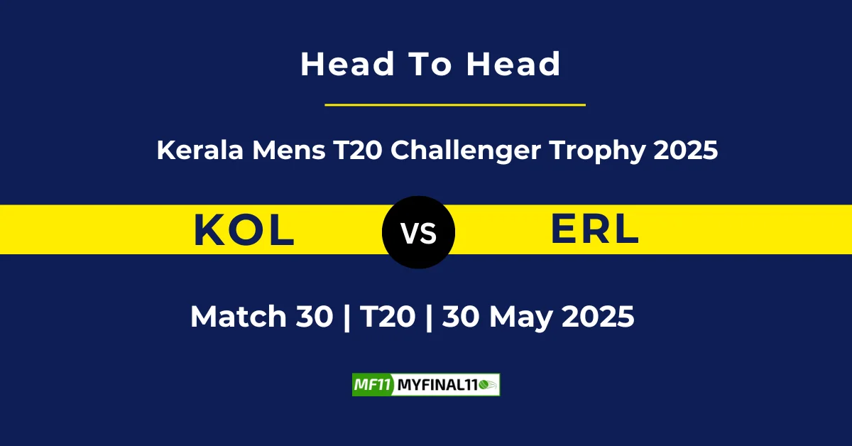 KOL vs ERL Player Battle & Head to Head Team Stats - Kerala T20 Me...