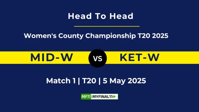 MID-W vs KET-W Player Battle, Head to Head Women's County Championship T20 2025