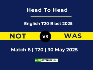 NOT vs WAS Player Battle, Head to Head English T20 Blast 2025