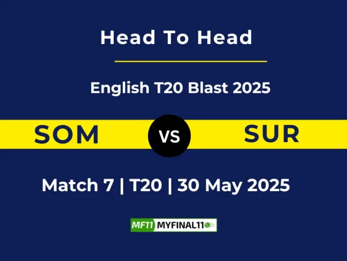 SOM vs SUR Player Battle, Head to Head English T20 Blast 2025