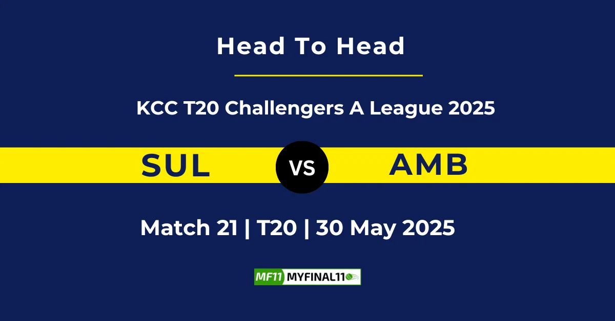 SUL vs AMB Player Battle & Head to Head Team Stats - Kuwait T20 Ch...